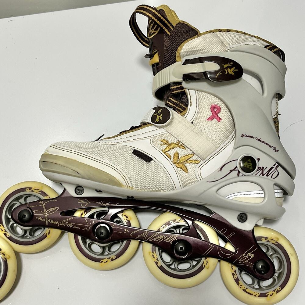 K2 Alexis W Inline Skates Women's US 8 Breast Cancer Awareness 80mm ABEC 5 Good! - Picture 2 of 16